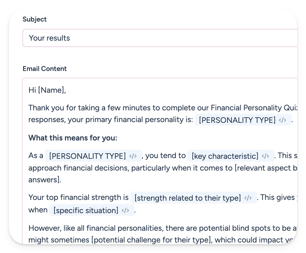 Personalize the follow-up Personalize the follow-up